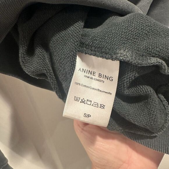 Anine Bing Sweatshirt Womens Small Gray City Love Long Sleeves *flaw* - Picture 9 of 9